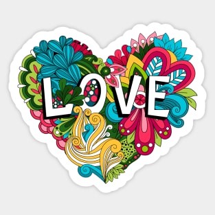 doodle love heart shape Sticker